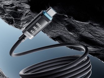 Cuktech представила новый плетеный кабель питания USB-C с OLED-дисплеем
