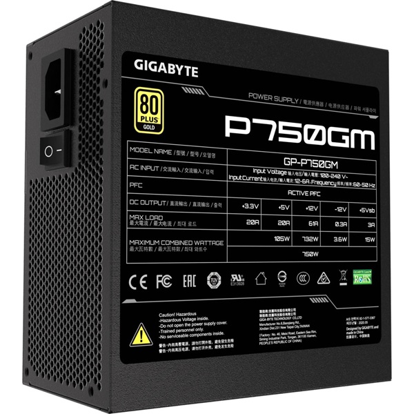Блок питания Gigabyte GP-P750GM 80 GOLD PLUS Full Черный